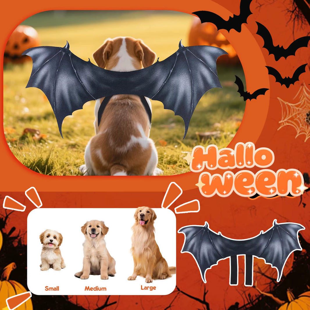 Halloween Pet Cosplay Wings Decor Accessories Halloween Party Masquerade Cat Dog Ghost Festival Dress-Up Plastic Wings Props