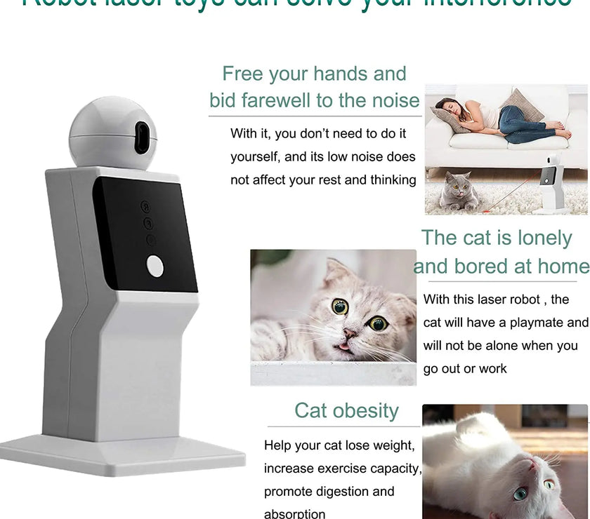 ATUBAN Cat Laser Toy Automatic,Random Moving Interactive Laser Cat Toy for Indoor Cats,Kittens,Dogs,Cat Red Dot Exercising Toy