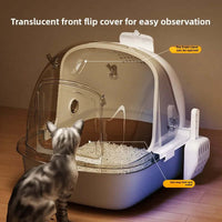 Pet Cats Large Litter Box Drawer-Type Anti-Odor Flip-Up Toilet Anti-Spatter Plastic Bedpans Cat Pet Product Cleaning Accessories