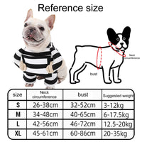 Halloween Funny Prisoner Dog Costume - Striped Prisoner Dog Cosplay Clothes Soft, Comfortable & Easy to Wear.A Cute ID Tag