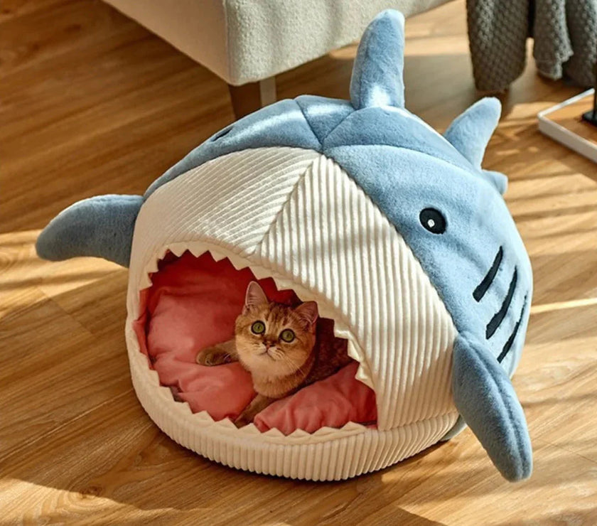 Luxury Plush Shark Pet Bed