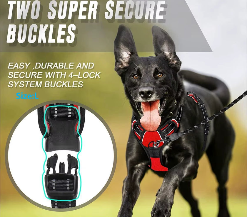 No Pull Dog Harness Front Clip Heavy Duty Reflective Easy Control Handle for Large Dog Walking