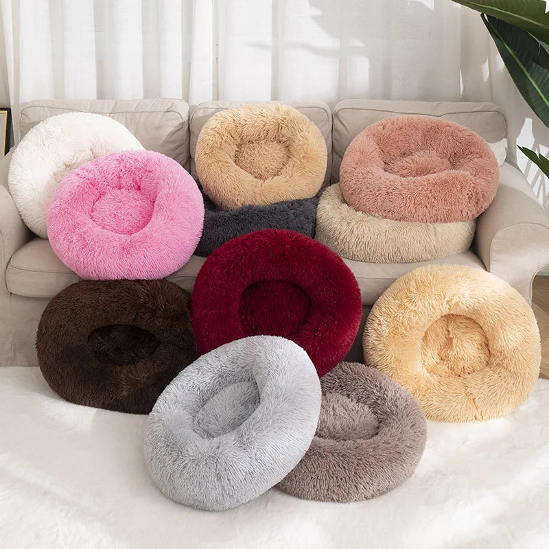 40Cm Dog Cat Plush round Nest Pet Winter Mat Pet Product Accessories Bed Multicolor Multi Size Cat Litter Dog Litter CW2222