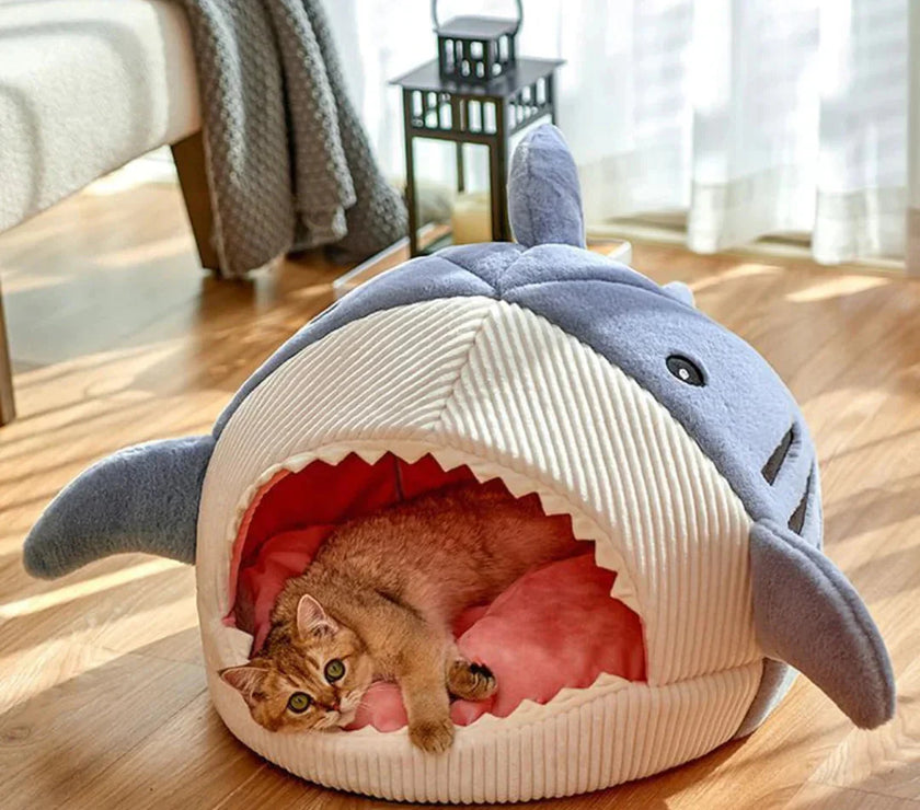 Luxury Plush Shark Pet Bed