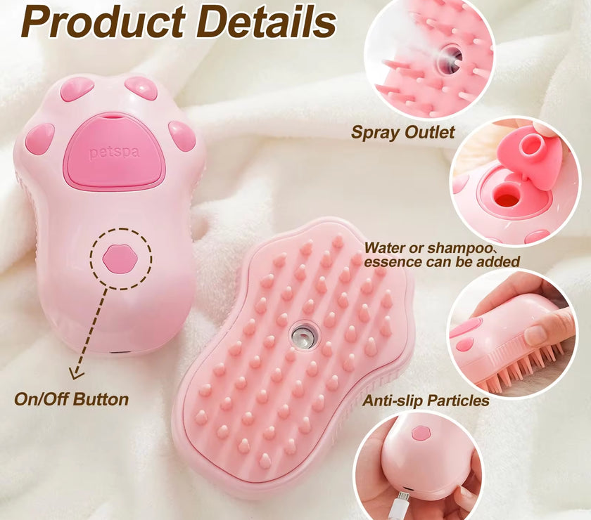 3 in 1 Pet Brush Cat Steam Brush Comb Dog Brush Electric Spray Cat Hair Brushes Massage Pet Grooming Hair Removal Combs