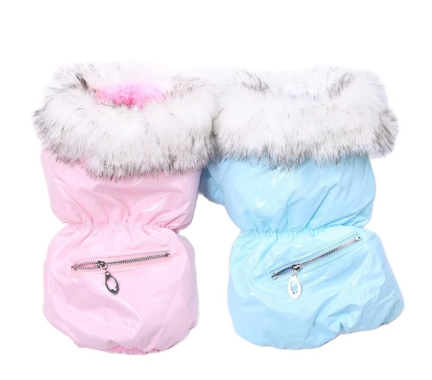 XKSRWE Dog Cat PU Leather Coat Jacket with Zipper Pocket Design Pet Puppy Dress Hoodie Winter Warm Clothes Apparel