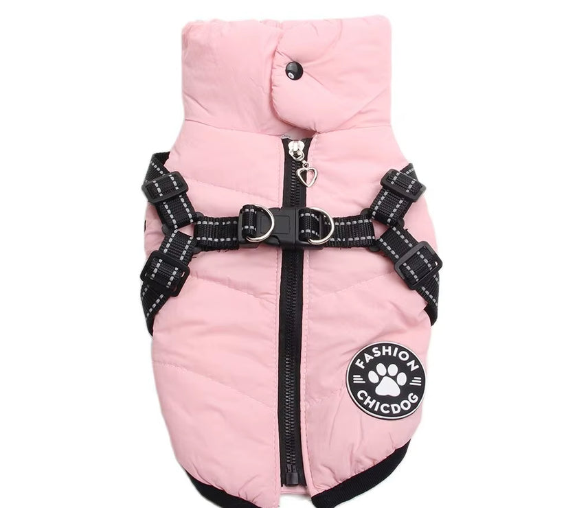 Dogs and Cats Coat Jacket Pet Vest Dog Pet Harness Zipper Design Puppy Warm Hoodies Clothes 4 Colours