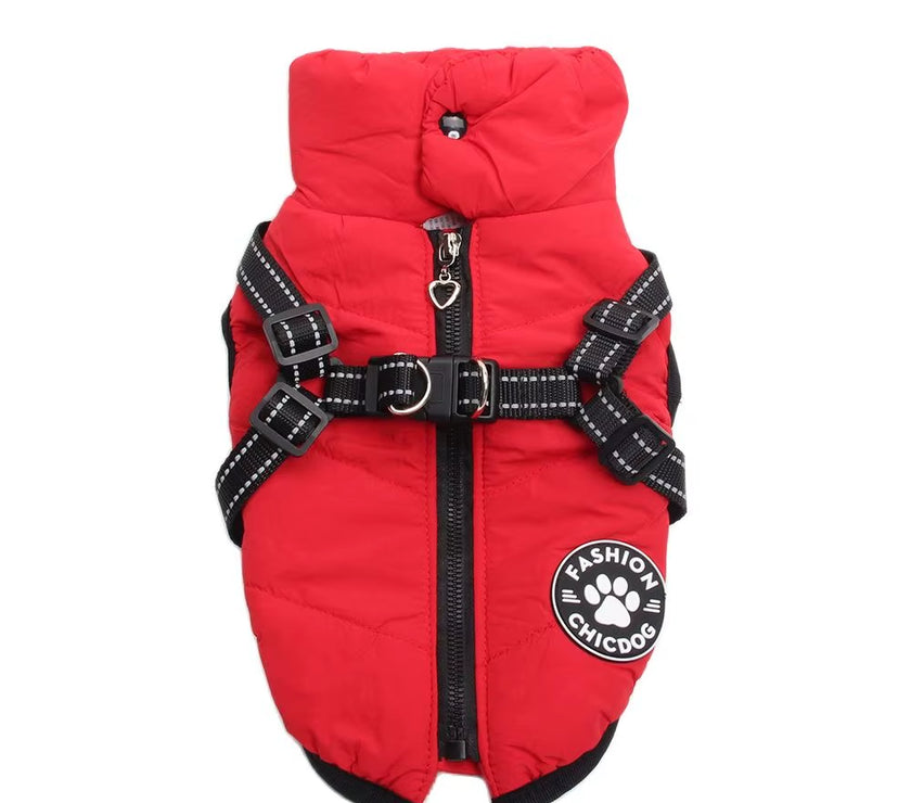 Dogs and Cats Coat Jacket Pet Vest Dog Pet Harness Zipper Design Puppy Warm Hoodies Clothes 4 Colours