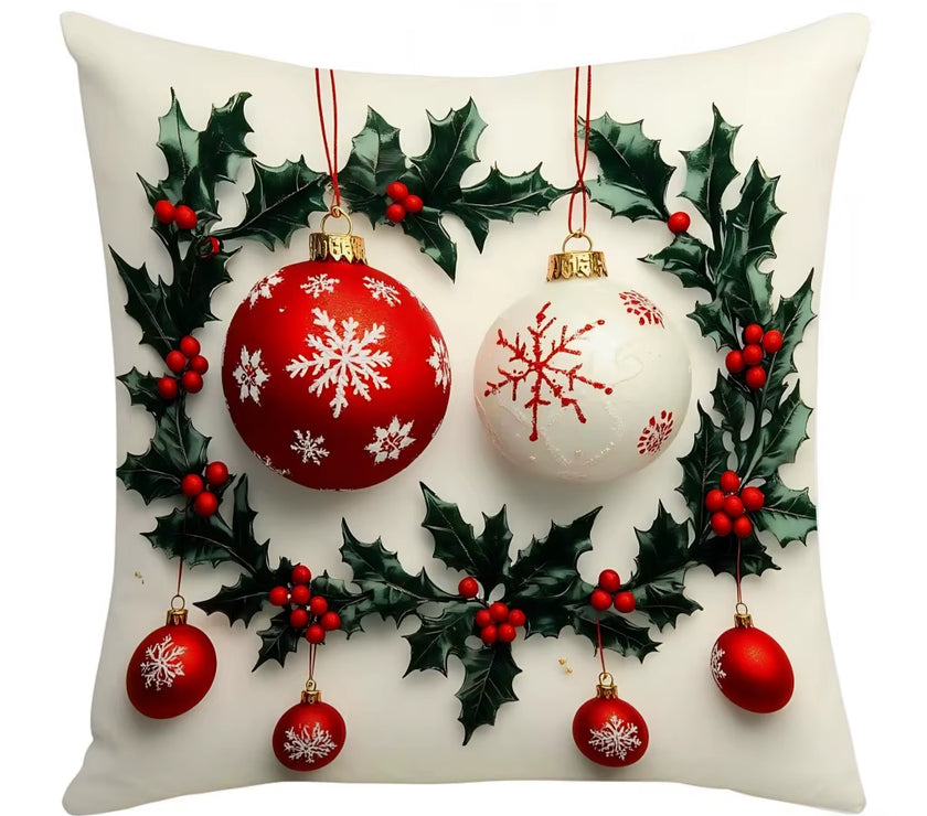 45X45Cm Linen Plush Cartoon Snowman Print Throw Pillowcase Santa Cluas Xmas Merry Christmas Decor 2025 Happy New Year 2026