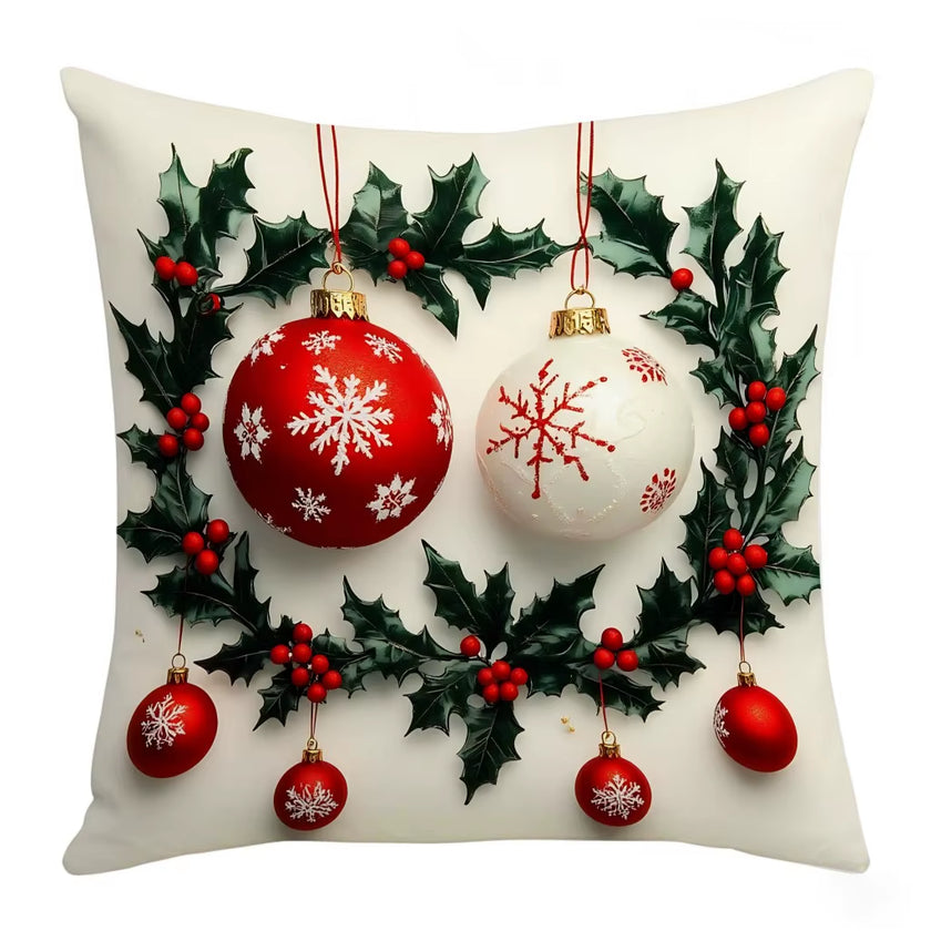 45X45Cm Linen Plush Cartoon Snowman Print Throw Pillowcase Santa Cluas Xmas Merry Christmas Decor 2025 Happy New Year 2026