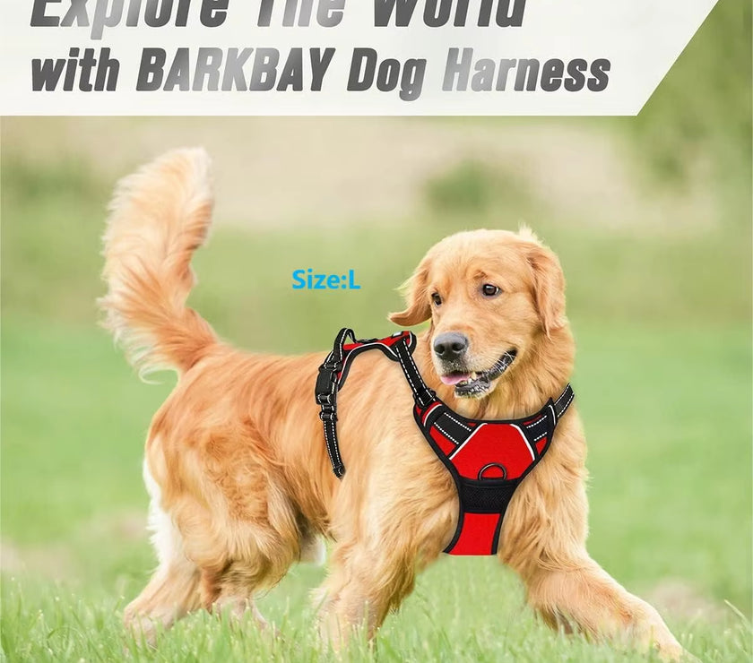 No Pull Dog Harness Front Clip Heavy Duty Reflective Easy Control Handle for Large Dog Walking