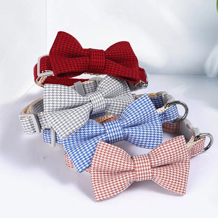 Pet Collar Adjustable Durable Cat Collars Cute Bow Kitten Necklace Soft Bell Puppy Lead Pet Product Cat Dog Accessories
