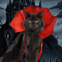 Pet Halloween Costume Vampire Cape with Bat Wings Adjustable Outfit for Puppy Kitten Cat Dog Party Decoration Gift