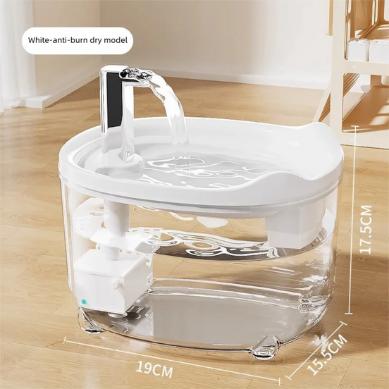 Automatic Cat Water Fountain with Filtration System | Quiet Circulating Pet Water Dispenser | Anti-Dry Burn Protection
