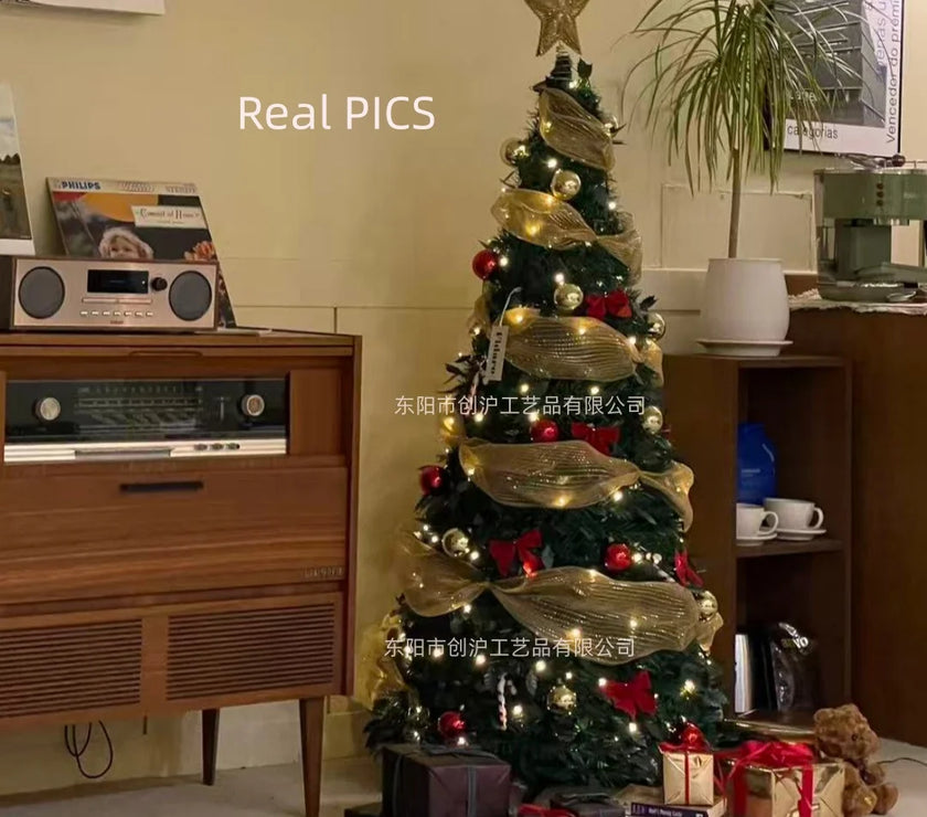 Retractable Christmas Tree Decorative Folding PVC Artificial Christmas Tree for Living Room Shopping Mall Hotel - Christmas Gift