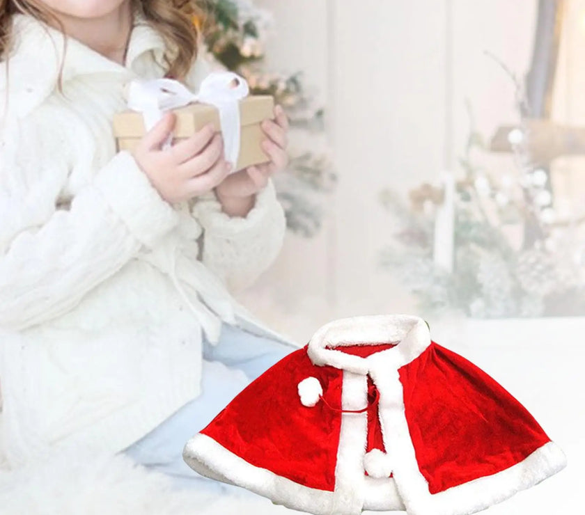 Enchanting Red Velvet Cape Costume for Adults and Kids - Perfect for Christmas and Carnival Celebrations