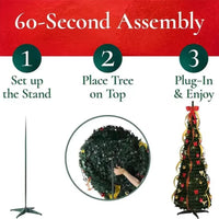 Retractable Christmas Tree Decorative Folding PVC Artificial Christmas Tree for Living Room Shopping Mall Hotel - Christmas Gift