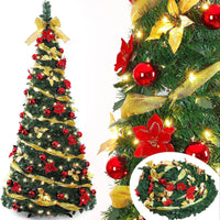 Retractable Christmas Tree Decorative Folding PVC Artificial Christmas Tree for Living Room Shopping Mall Hotel - Christmas Gift