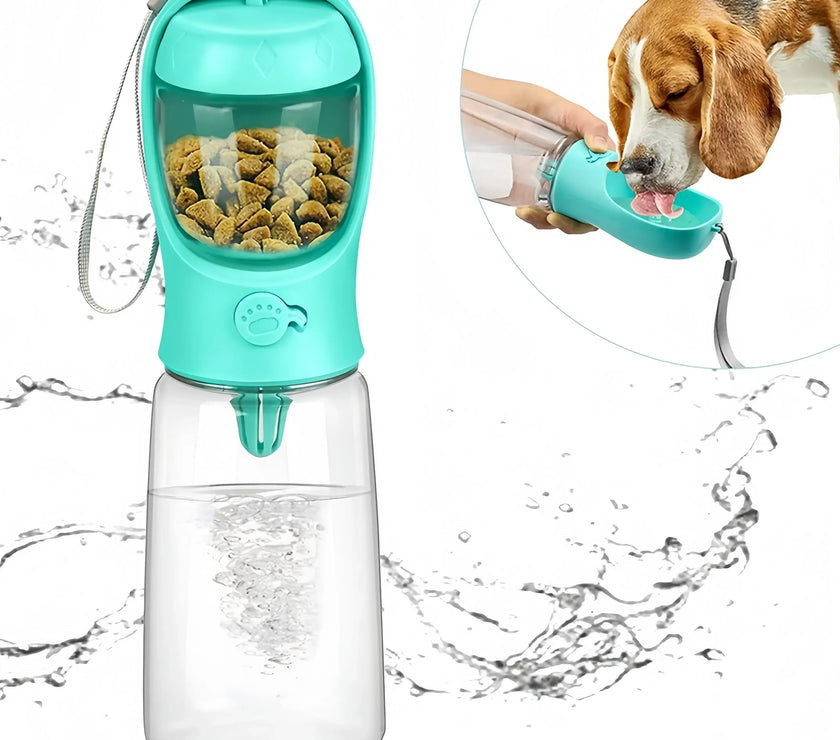 Pets Water Bottle Portable Food Grade Material Dog Cat Travel Pet Water Cup Bottle with Food Dispenser Puppy Water Bottle