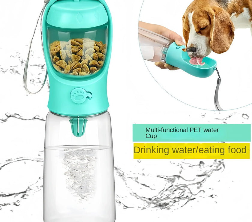 Pets Water Bottle Portable Food Grade Material Dog Cat Travel Pet Water Cup Bottle with Food Dispenser Puppy Water Bottle