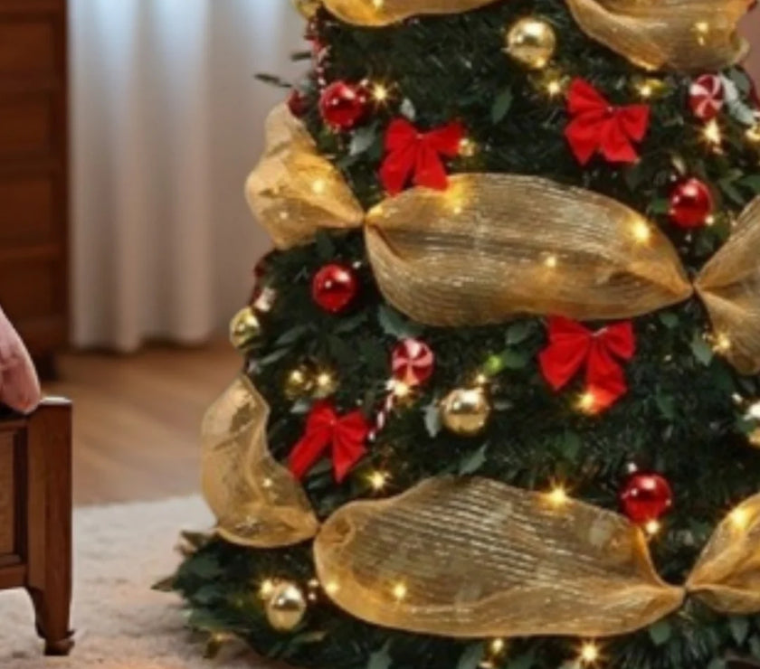 Retractable Christmas Tree Decorative Folding PVC Artificial Christmas Tree for Living Room Shopping Mall Hotel - Christmas Gift