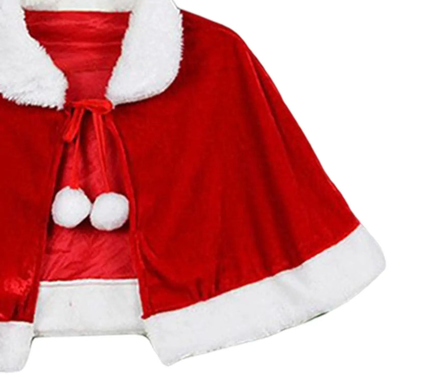 Enchanting Red Velvet Cape Costume for Adults and Kids - Perfect for Christmas and Carnival Celebrations
