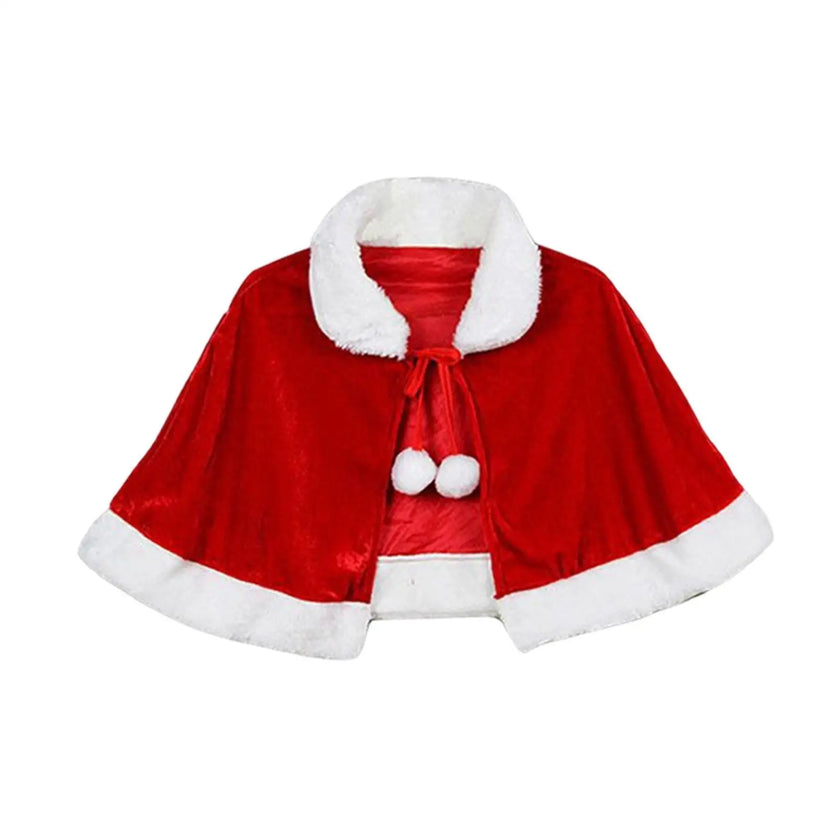 Enchanting Red Velvet Cape Costume for Adults and Kids - Perfect for Christmas and Carnival Celebrations