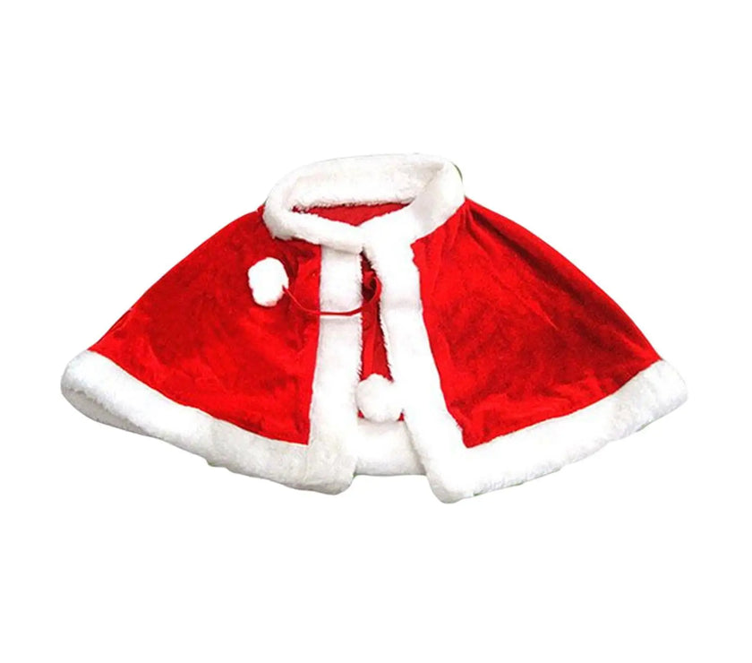 Enchanting Red Velvet Cape Costume for Adults and Kids - Perfect for Christmas and Carnival Celebrations