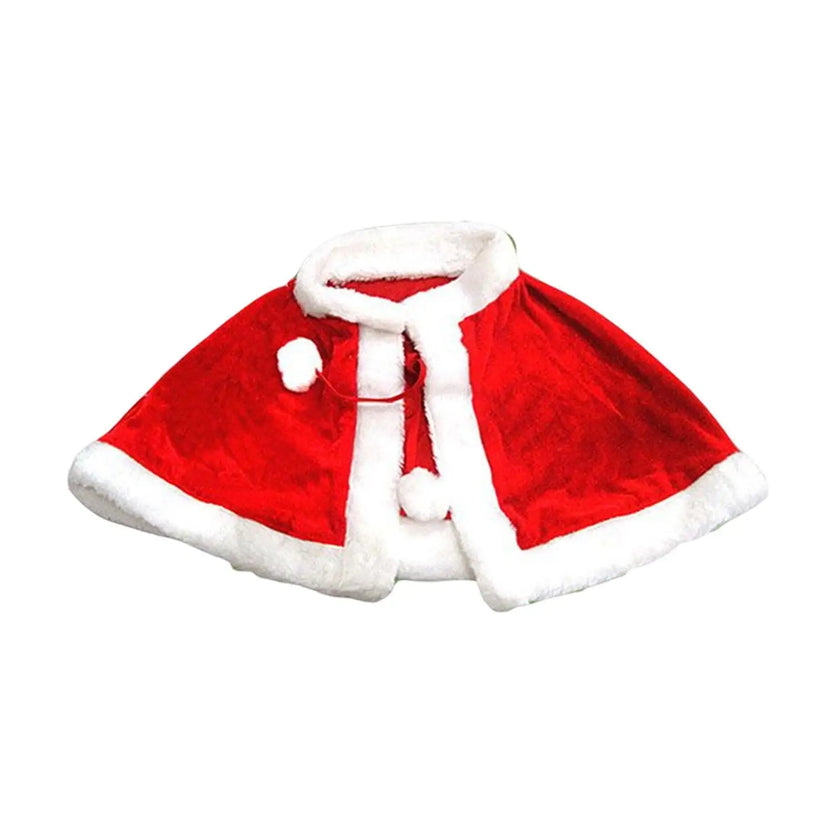 Enchanting Red Velvet Cape Costume for Adults and Kids - Perfect for Christmas and Carnival Celebrations