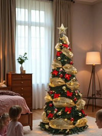 Retractable Christmas Tree Decorative Folding PVC Artificial Christmas Tree for Living Room Shopping Mall Hotel - Christmas Gift