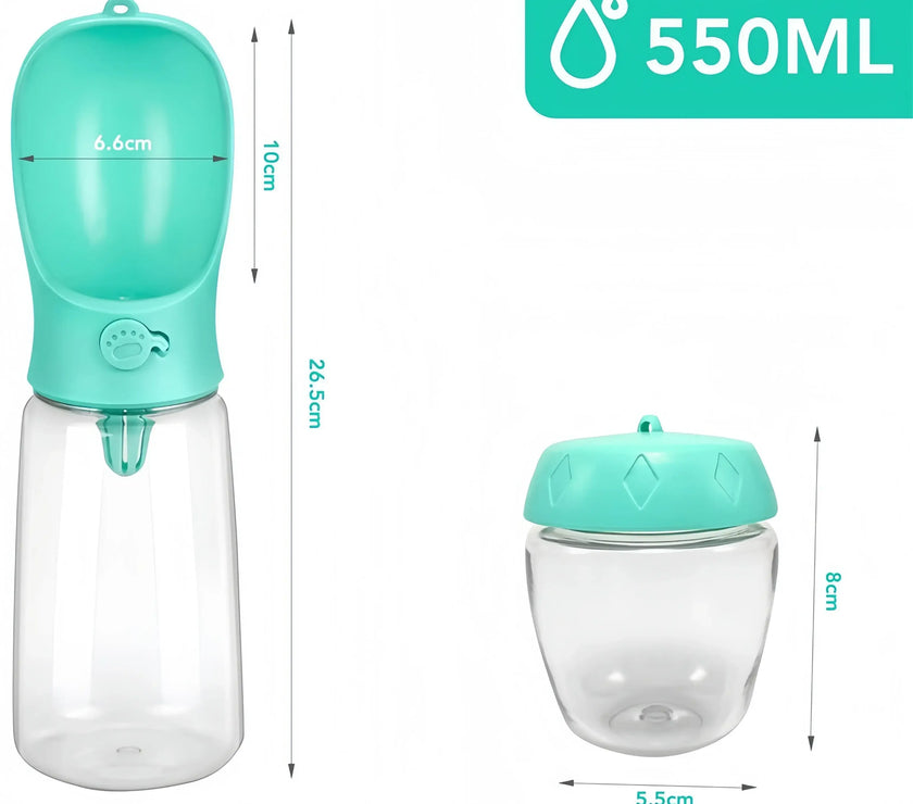 Pets Water Bottle Portable Food Grade Material Dog Cat Travel Pet Water Cup Bottle with Food Dispenser Puppy Water Bottle