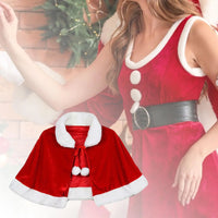 Enchanting Red Velvet Cape Costume for Adults and Kids - Perfect for Christmas and Carnival Celebrations