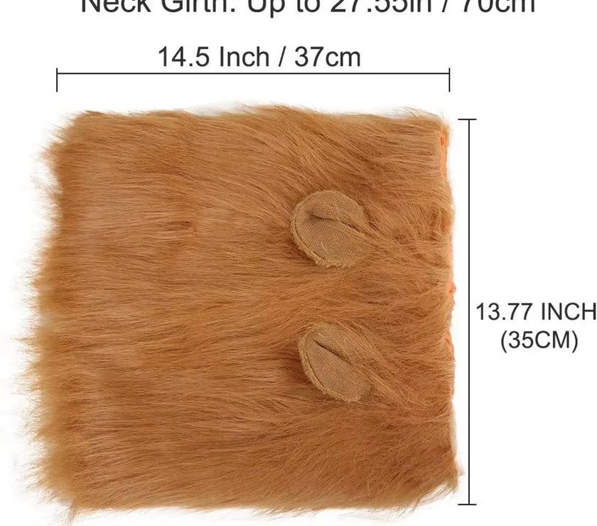 Cute Pet Dog Cosplay Clothes Lion Mane for Dog Costumes Realistic Lion Wig for Medium to Large Dogs with Ear Pet Accessories