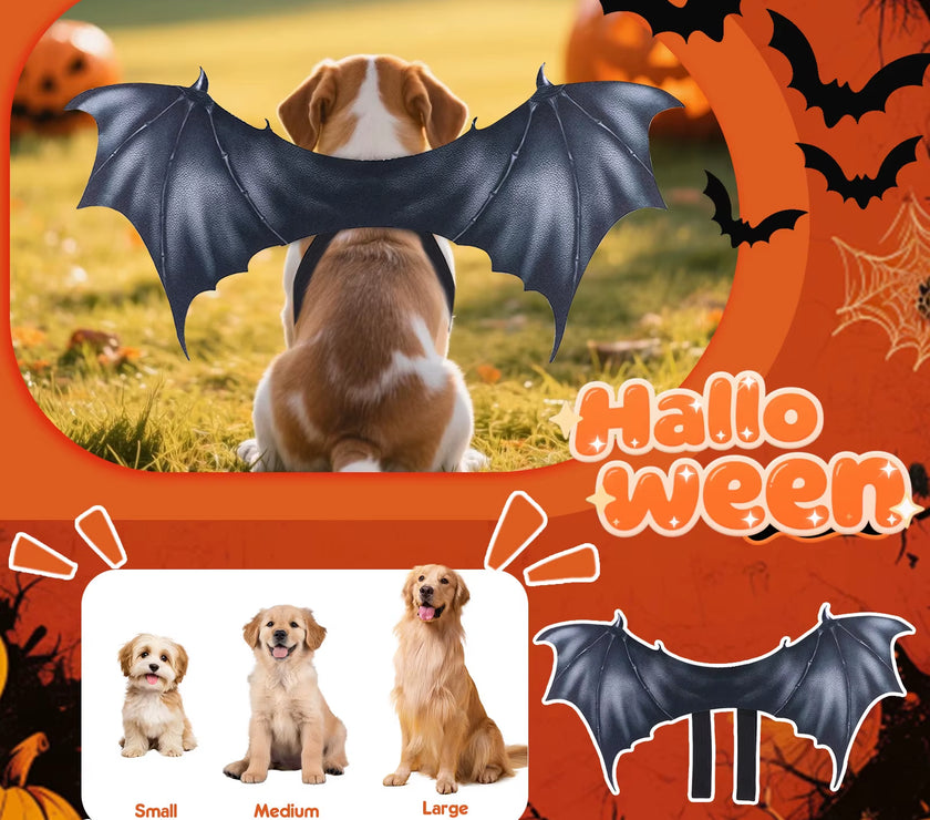 Halloween Pet Cosplay Wings Decor Accessories Halloween Party Masquerade Cat Dog Ghost Festival Dress-Up Plastic Wings Props