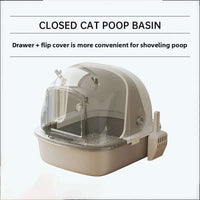 Pet Cats Large Litter Box Drawer-Type Anti-Odor Flip-Up Toilet Anti-Spatter Plastic Bedpans Cat Pet Product Cleaning Accessories