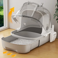 Pet Cats Large Litter Box Drawer-Type Anti-Odor Flip-Up Toilet Anti-Spatter Plastic Bedpans Cat Pet Product Cleaning Accessories