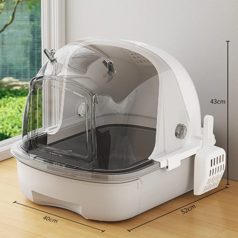 Pet Cats Large Litter Box Drawer-Type Anti-Odor Flip-Up Toilet Anti-Spatter Plastic Bedpans Cat Pet Product Cleaning Accessories