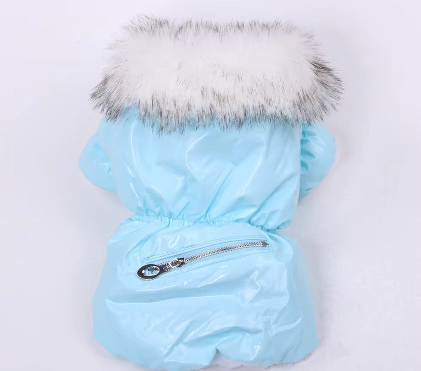 XKSRWE Dog Cat PU Leather Coat Jacket with Zipper Pocket Design Pet Puppy Dress Hoodie Winter Warm Clothes Apparel