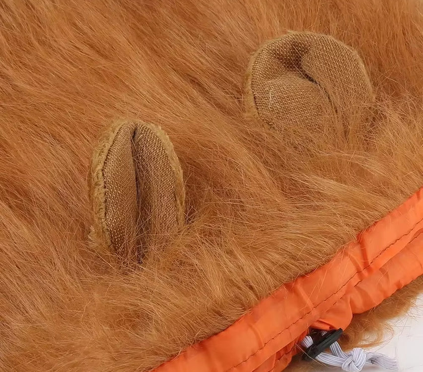 Cute Pet Dog Cosplay Clothes Lion Mane for Dog Costumes Realistic Lion Wig for Medium to Large Dogs with Ear Pet Accessories